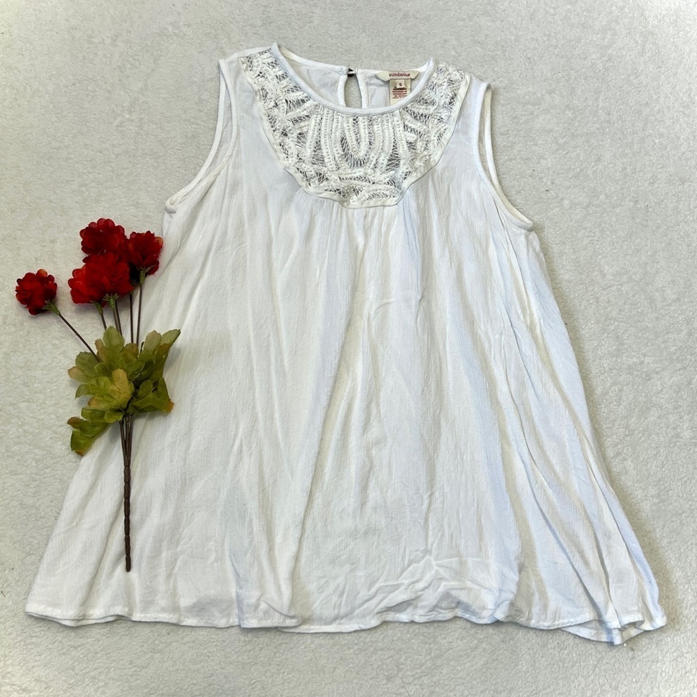Sundance Battenberg Lace Sleeveless Blouse - Small